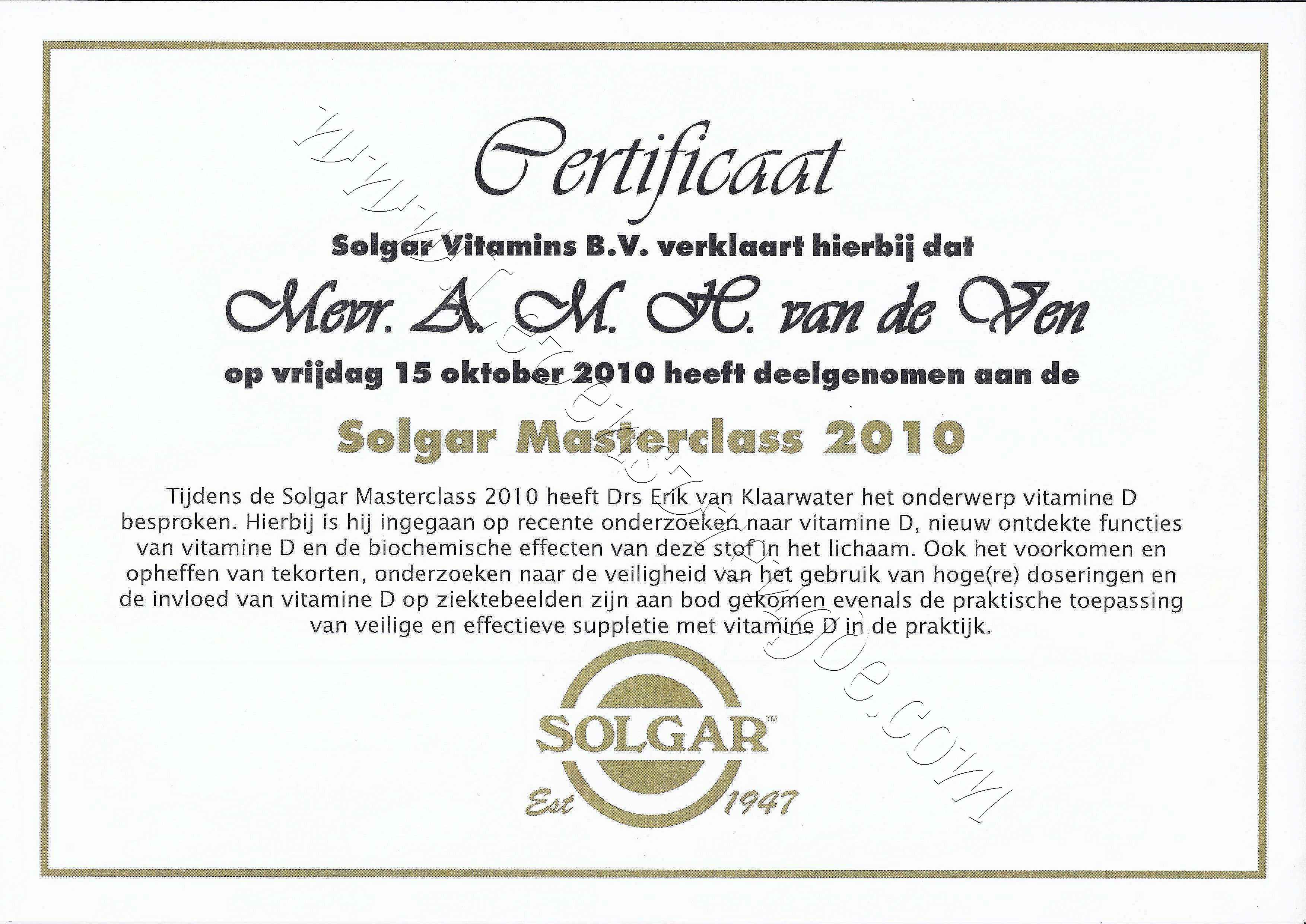 Solgar MasterClass - Vitamine D